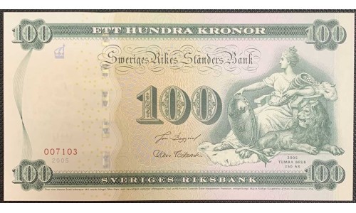 Швеция 100 крон 2005 (Sweden 100 kronor 2005) P 68 : UNC