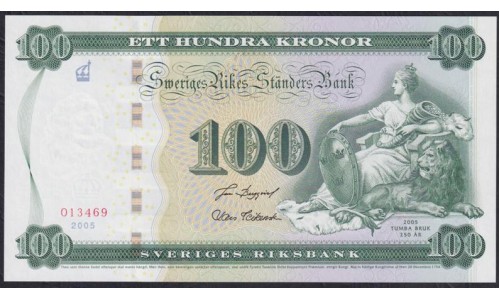 Швеция 100 крон 2005 года, в БУКЛЕТЕ, 013469 (Sweden 100 kronor 2005) P 68: UNC