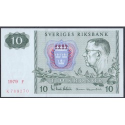 Швеция 10 крон 1979 (Sweden 10 kronor 1979) P 52d: UNC