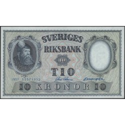 Швеция 10 крон 1957 (Sweden 10 kronor 1957) P 43e : UNC
