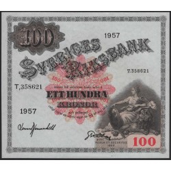 Швеция 100 крон 1957 (Sweden 100 kronor 1957) P 45c : UNC