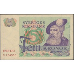 Швеция 5 крон 1966 (Sweden 5 kronor 1966) P 51a : UNC