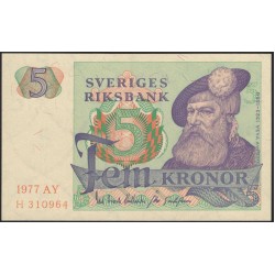 Швеция 5 крон 1977 (Sweden 5 kronor 1977) P 51d : UNC