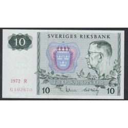 Швеция 10 крон 1972 (Sweden 10 kronor 1972) P 52c: UNC