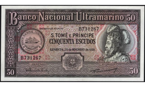 Сан-Томе и Принсипи 50 эскудо 1958 года (Saint Thomas and Prince 50 escudos 1958) P 37a : UNC