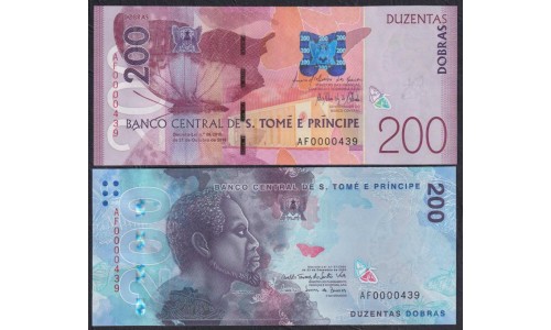 Сан-Томе и Принсипи комплект 2016 года, 5, 5, 10, 10,  20 , 50, 100, 200 и самая редкая 200 добра (Saint Thomas and Prince 2016 issue full set) P 70-75, P W77, P W78, PW81: UNC