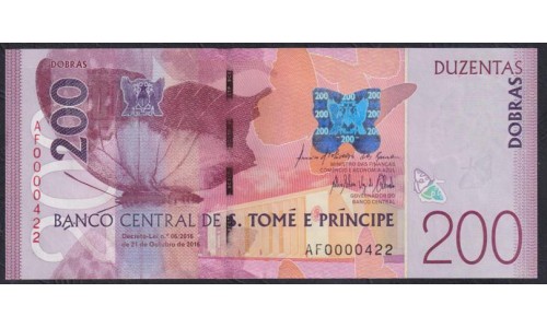 Сан-Томе и Принсипи 200 добра 2016 года, AF0000422 (Saint Thomas and Prince 200 dobras 2016) P 75: UNC