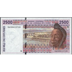 Сенегал 2500 франков 1994 (BANQUE CENTRALE DES ETATS DE L'AFRIQUE DE L'OUEST (Senegal) 2500 francs 1994) P 712Kс: UNC