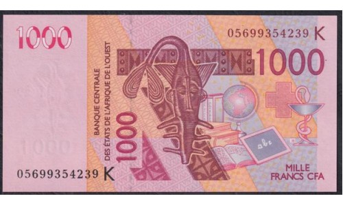 Сенегал 1000 франков 2005 г. (BANQUE CENTRALE DES ETATS DE L'AFRIQUE DE L'OUEST (Senegal) 1000 francs 2005) P 715Kc: UNC