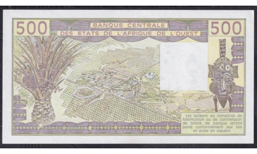 Сенегал 500 франков 1987 (BANQUE CENTRALE DES ETATS DE L'AFRIQUE DE L'OUEST (Senegal) 500 francs 1987) P 706Kj: UNC
