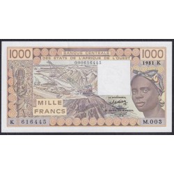Сенегал 1000 франков 1981 год, 000616445 (BANQUE CENTRALE DES ETATS DE L'AFRIQUE DE L'OUEST (Senegal) 1000 francs 1981 ) P 707Kbx: UNC--