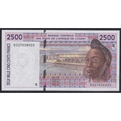 Сенегал 2500 франков 1993 год, К 9327658925 (BANQUE CENTRALE DES ETATS DE L'AFRIQUE DE L'OUEST (Senegal) 2500 francs 1993) P 712Kb: UNC