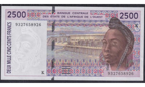 Сенегал 2500 франков 1993 год, К 9327658926 (BANQUE CENTRALE DES ETATS DE L'AFRIQUE DE L'OUEST (Senegal) 2500 francs 1993) P 712Kb: UNC