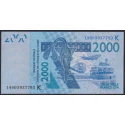 Сенегал 2000 франков 2014 (BANQUE CENTRALE DES ETATS DE L'AFRIQUE DE L'OUEST (Senegal) 2000 francs 2014) P 716Kn: UNC
