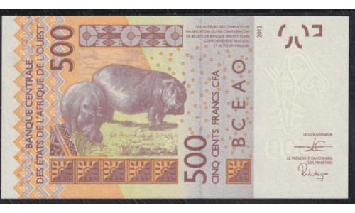 Сенегал 500 франков 2019  (BANQUE CENTRALE DES ETATS DE L'AFRIQUE DE L'OUEST (Senegal) 500 francs 2019) P 719Kh: UNC