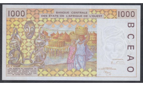 Сенегал 1000 франков 1999 г. (BANQUE CENTRALE DES ETATS DE L'AFRIQUE DE L'OUEST (Senegal) 1000 francs 1999) P 711Ki: UNC