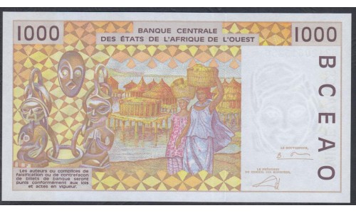 Сенегал 1000 франков 2002 (BANQUE CENTRALE DES ETATS DE L'AFRIQUE DE L'OUEST (Senegal) 1000 francs 2002) P711Kl: UNC