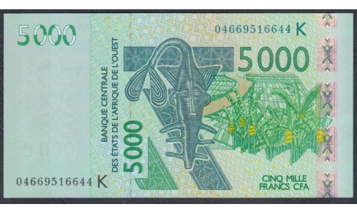 Сенегал 5000 франков 2004 (BANQUE CENTRALE DES ETATS DE L'AFRIQUE DE L'OUEST (Senegal) 5000 francs 2004) P 717Kb: UNC