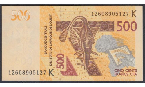 Сенегал 500 франков 2012  (BANQUE CENTRALE DES ETATS DE L'AFRIQUE DE L'OUEST (Senegal) 500 francs 2012) P 719Kа: UNC