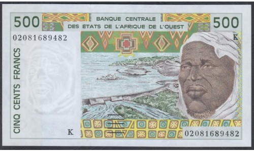 Сенегал 500 франков 2002 (BANQUE CENTRALE DES ETATS DE L'AFRIQUE DE L'OUEST (Senegal) 500 francs 2002) P 710Km: UNC