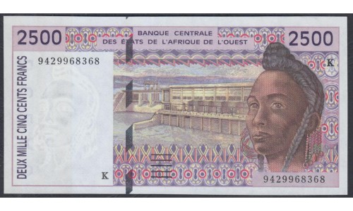 Сенегал 2500 франков 1994 (BANQUE CENTRALE DES ETATS DE L'AFRIQUE DE L'OUEST (Senegal) 2500 francs 1994) P 712Kс: UNC