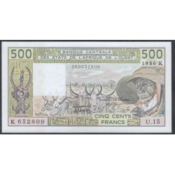 Сенегал 500 франков 1986 (BANQUE CENTRALE DES ETATS DE L'AFRIQUE DE L'OUEST (Senegal) 500 francs 1986) P 706Ki: UNC