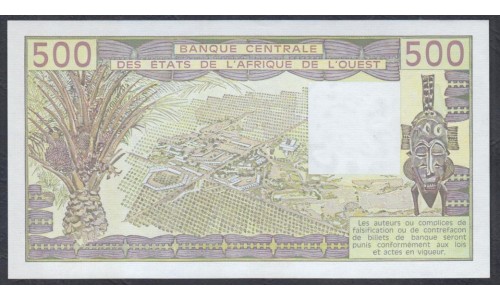 Сенегал 500 франков 1986 (BANQUE CENTRALE DES ETATS DE L'AFRIQUE DE L'OUEST (Senegal) 500 francs 1986) P 706Ki: UNC