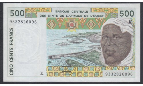 Сенегал 500 франков 1993 года(BANQUE CENTRALE DES ETATS DE L'AFRIQUE DE L'OUEST (Senegal) 500 francs 1993) P 710Kc: UNC