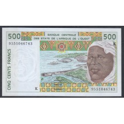 Сенегал 500 франков 1995 года(BANQUE CENTRALE DES ETATS DE L'AFRIQUE DE L'OUEST (Senegal) 500 francs 1995) P 710Ke: UNC