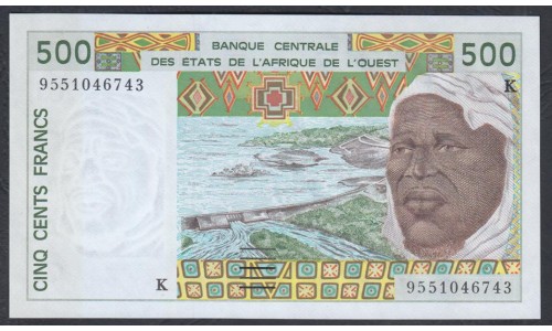 Сенегал 500 франков 1995 года(BANQUE CENTRALE DES ETATS DE L'AFRIQUE DE L'OUEST (Senegal) 500 francs 1995) P 710Ke: UNC