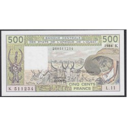 Сенегал 500 франков 1984 (BANQUE CENTRALE DES ETATS DE L'AFRIQUE DE L'OUEST (Senegal) 500 francs 1984) P 706Kg: UNC