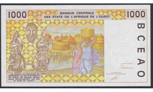Сенегал 1000 франков 1991 г. (BANQUE CENTRALE DES ETATS DE L'AFRIQUE DE L'OUEST (Senegal) 1000 francs 1991 ) P7 11Ka: UNC