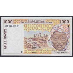 Сенегал 1000 франков 2003 (BANQUE CENTRALE DES ETATS DE L'AFRIQUE DE L'OUEST (Senegal) 1000 francs 2003) P 711Km: UNC