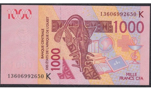 Сенегал 1000 франков 2013 (BANQUE CENTRALE DES ETATS DE L'AFRIQUE DE L'OUEST (Senegal) 1000 francs 2013) P 715Km: UNC