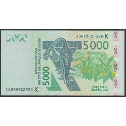 Сенегал 5000 франков 2013 (BANQUE CENTRALE DES ETATS DE L'AFRIQUE DE L'OUEST (Senegal) 5000 francs 2013) P 717Km: UNC