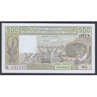 Сенегал 500 франков 1983 (BANQUE CENTRALE DES ETATS DE L'AFRIQUE DE L'OUEST (Senegal) 500 francs 1983) P 706Kf: UNC