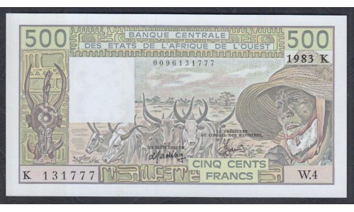 Сенегал 500 франков 1983 (BANQUE CENTRALE DES ETATS DE L'AFRIQUE DE L'OUEST (Senegal) 500 francs 1983) P 706Kf: UNC