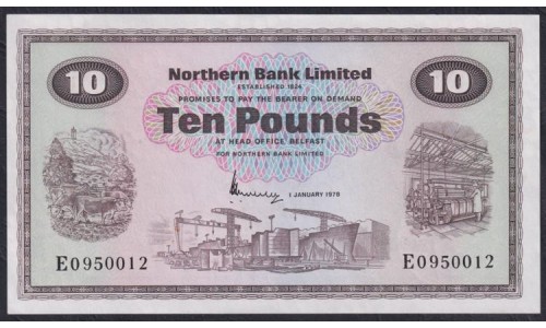 Северная Ирландия 10 фунтов 1.01.1977 (Northen Ireland 10 Pounds 1.01.1976) P 189: UNC