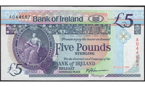 Северная Ирландия 5 фунтов 1990 (Northen Ireland 5 Pounds 1990) P 70a : UNC