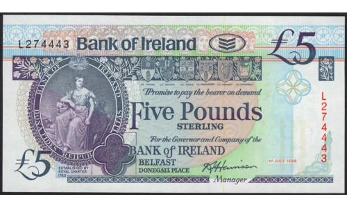 Северная Ирландия 5 фунтов 1994 (Northen Ireland 5 Pounds 1994) P 70c : UNC