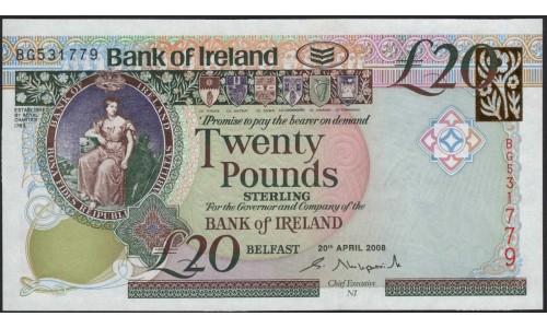Северная Ирландия 20 фунтов 2008 (Northen Ireland 20 Pounds 2008) P 85a : UNC