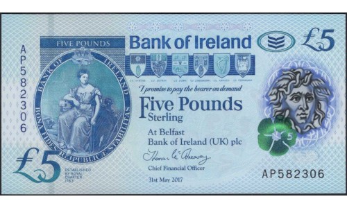 Северная Ирландия 5 фунтов 2017 (Northen Ireland 5 Pounds 2017) P W90 : UNC