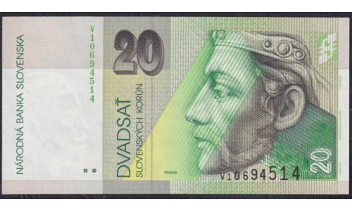 Словакия 20 крон 2006 (Slovakia 20 korun 2006) P 20g : Unc