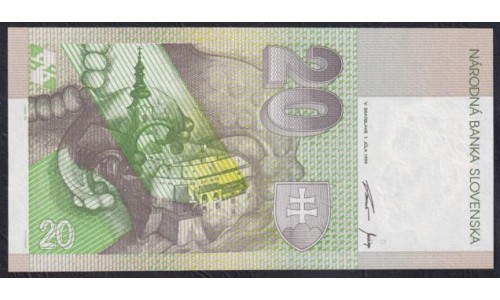 Словакия 20 крон 1999 (Slovakia 20 korun 1999) P 20d : Unc