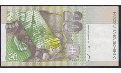 Словакия 20 крон 2001 (Slovakia 20 korun 2001) P 20e : Unc