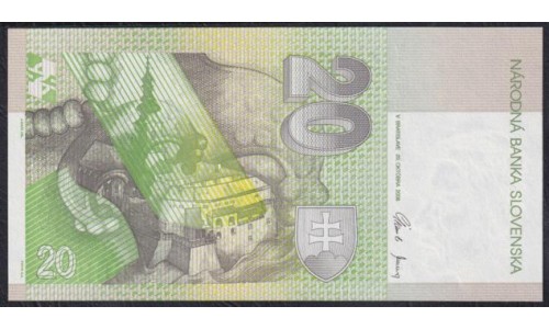 Словакия 20 крон 2006 (Slovakia 20 korun 2006) P 20g : Unc