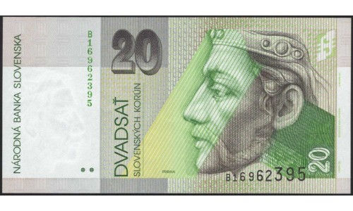 Словакия 20 крон 1993 (Slovakia 20 korun 1993) P 20a : Unc