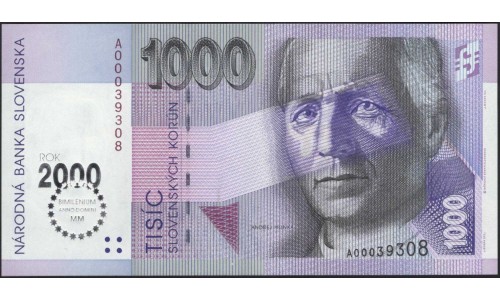 Словакия 1000 крон 1993 (2000) (Slovakia 1000 korun 1993 (2000)) P 39 : Unc