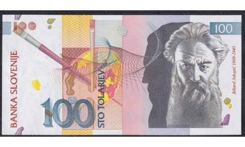 Словения 100 толаров 1992 (Slovenia 100 tolars 1992) P 14a : Unc