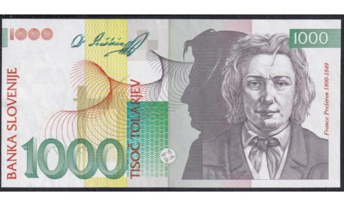 Словения 1000 толаров 1992 год (Slovenia 1000 tolars 1992) P 17a: UNC